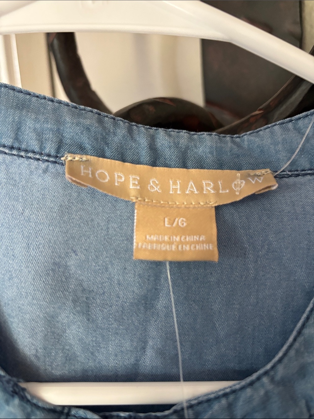 Hope& Harlow nwt Blue Pintuck Cotton Blouse soft comfy - Picture 4 of 5